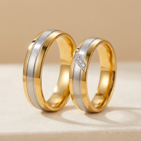 Bijoux de fiançailles en acier inoxydable de haute qualité, argent, or 14 carats, pour femmes et hommes, bagues de mode, bagues de mariage, ensemble de bagues pour couple