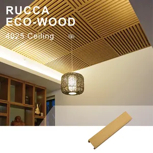 佛山 Rucca WPC 木复合 PVC 天花板，室内假天花板设计, 商店天花板设计 40 * 25毫米