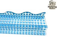 Support et pousseurs de Mahjong portables en acrylique à motif bleu moderne OEM, support transparent pour tuiles de dominos, pousseur magnétique 20 pouces