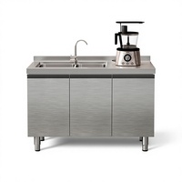 Armoires de cuisine modernes haut de gamme en acier inoxydable, modulaires, ignifuges, écologiques, anti-rouille, à texture métallique, à une seule ligne