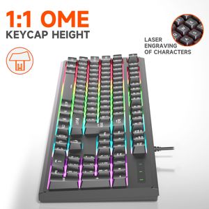 Clavier AZERTY français personnalisé avec logo, rétroéclairage LED RGB, ergonomique, filaire USB, métal, clavier de jeu - Product Image 2