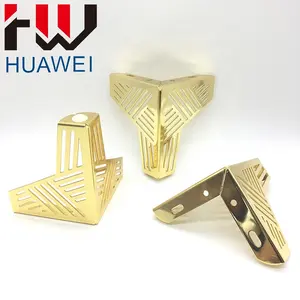 Wholesale Modern Triangle Furniture Accessories Decorative Fancy 130 mm Length Metal Gold Couch Sofa Legs