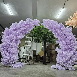 GJ-AT45 factory purple japanese artificial plants faux cherry blossoms arch trees for outdoor indoor wedding