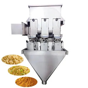 1-150g cooked quinoa rice Dhal carrot weighing dosing filling machine 3 lane auger screw linear weigher