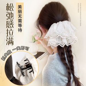 Peluca de cola de caballo con doble trenza de encaje y clip, trenza larga realista para mujer, extensión de cabello estilo chino - Product Image 2