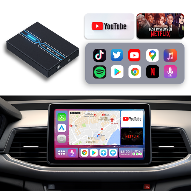 Factory Qualcomm 8+128GB Android 13 Universal Car YouTube Netflix Google Play Store Auto Smart AI Box Adapter Wireless CarPlay