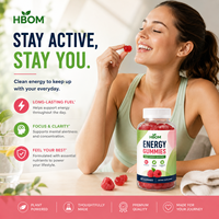 Gummies Énergétiques OEM à l'Extrait Naturel de Plantes et Vitamine B12, OEM ODM, Complément Nutritionnel Sportif à Marque Blanche pour une Énergie Durable