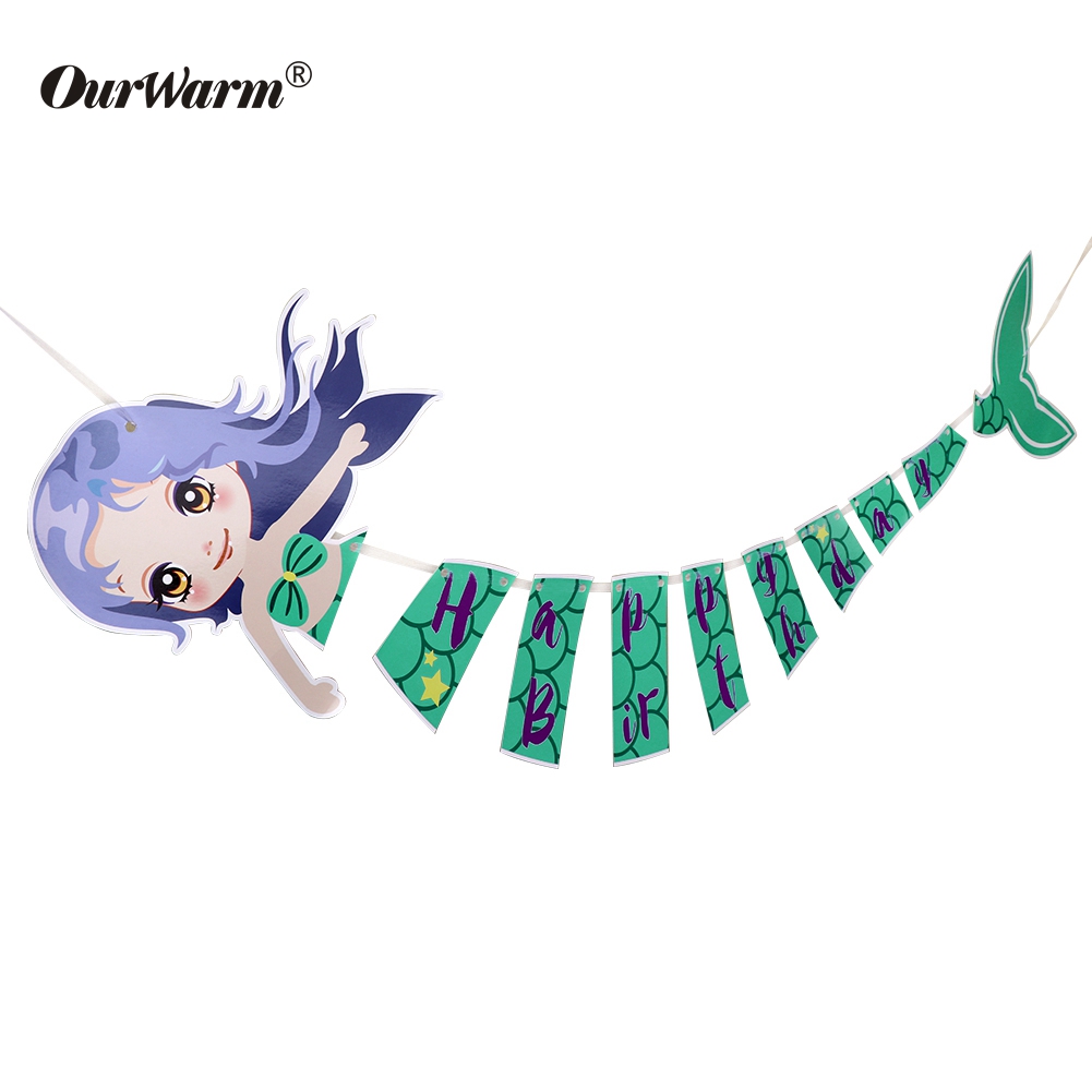 OurWarm, оптовая продажа, товары для мероприятий, баннер «русалка» для вечеринки в честь Дня Рождения Ребенка