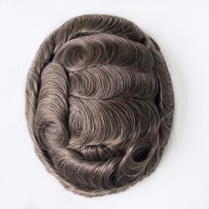 Pas cher Vente en gros Personnalisé Blanc Gris Indien Naturel Délié Système de Remplacement de Cheveux Humains Postiche Vieil Hommes Toupet <span class=keywords><strong>Perruque</strong></span> - Product Image 6