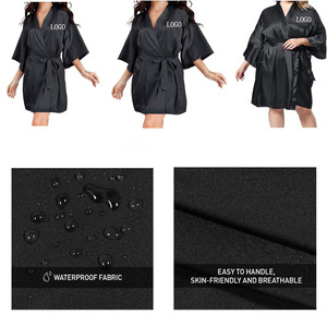 Kimono per festa di nozze in raso setoso abbigliamento da salotto salone Spa tessuto personalizzato Logo rosa abiti da donna Kimono cavalcato - Product Image 6