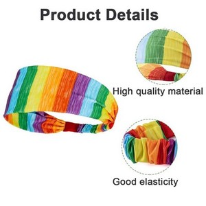 Vente en gros de bandeaux de sport arc-en-ciel absorbant la transpiration et anti-transpiration, bandeaux de yoga, accessoires pour cheveux - Product Image 3