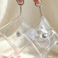 K7 PVC Exquisite Instagram Style Ultra-Lightweight Small Coin Purse Mini Bag Lipstick Cards Transparent Glittery Chain Clutch