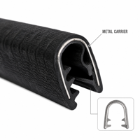 Xinhong EPDM Car Door Edge Trim dengan Metal Carrier U Channel Rubber Seal Gripping Fins Model XHQC-EPDM+metal untuk Tepi Pintu Bagasi