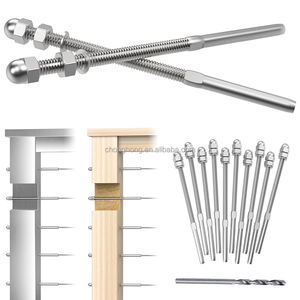 Tendeur de câble de 1/8 po pour garde-corps de terrasse, à sertissage manuel, avec tige filetée, embout de tension pour poteaux en bois/métal 4x4 et 2x2 - Product Image 1