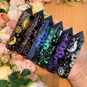 Tinh thể tự nhiên <span class=keywords><strong>Chakra</strong></span> Obsidian tháp lục giác điểm năng lượng đá quý Obsidian điểm cho trang trí nội thất - Product Image 2