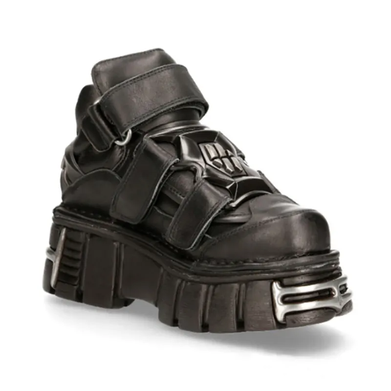 Brand Fashion Women's Platform Ankle Boots 2023 New Dark Punk Style High Heels Metal Decoration Design Y2k Gothic Shoes INS