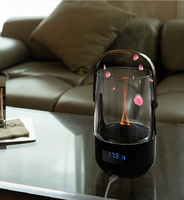 Produits Innovants 2025 – Diffuseur d'Arômes Multifonction Luxe pour la Maison avec Horloge, Simulation de Flamme de Bougie et Humidificateur