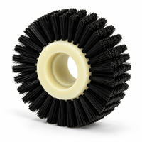 Brosse industrielle à roulettes, couleur et taille personnalisées, avec trou central, pour les applications de nettoyage des surfaces de machines