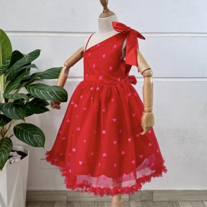 Vestido de princesa corto y elegante con hombros descubiertos de ODM Supply para niñas, bonito vestido Formal para fiestas de cumpleaños para niños - Product Image 2