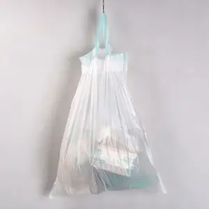 Machine Making HDPE Drawstring Heavy Duty Garbage Bag Trash Bag With Plastic Drawtape