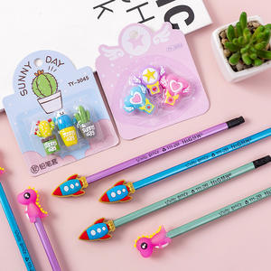 OEM <span class=keywords><strong>3D</strong></span> dibujos animados personajes lindos pluma lápiz Gel pluma Topper Oficina escuela material figurita fabricante - Product Image 3