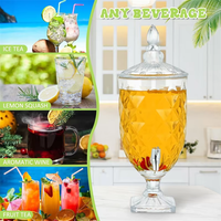 Distributeur de boissons en verre 2L pour hôtel, carafe à jus, distributeur de boissons glacées, bouteille en cristal avec robinet, conteneur à vin, pichet à eau froide