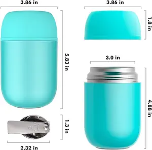 BPA FREE Isoliertes Lebensmittel glas mit Löffel Vakuum 17 Unzen für Kinder Erwachsene, Edelstahl auslaufs icher Bento Box mit weitem Mund