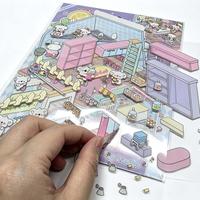 Autocollants Kawaii transparents en PET pour mini-scènes, pack d'autocollants 3D miniatures pour diorama de maison, pour scrapbooking, journal, loisirs créatifs pour enfants