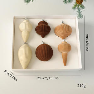 Décorations pour la maison pendentif arbre de Noël en forme de bordure petite boule de flocage rouge vin et vert foncé pour décorations de fête - Product Image 6