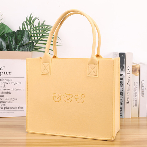 Wholesale High Quality Fashion Felt Organizer Handbag Felt Leisure Tote Bag Women Storage Bags for Shopping