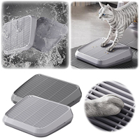 Bac à litière à double couche, épaissi, rampe pour chat avec rangement, lavable, facile à nettoyer, tapis pour litière pour chat