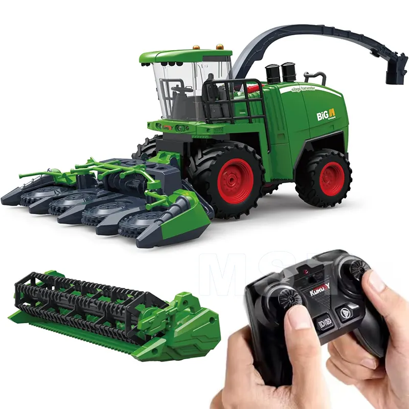 1/24 télécommande moissonneuse tracteur RC ferme tracteur camion maïs cueilleur 2.4Ghz véhicule agricole jouet avec lumière et pulvérisation pour les enfants