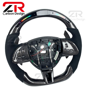 Car Interior Modification Sporty Carbon Fiber Customized Upgraded LED RPM Suede Steering Wheel for Jaguar XFR XK XKR XKR-S GT <strong>XF</strong> - Product Image 3