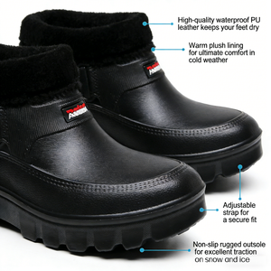 Bottes de neige mi-mollet légères en PVC antidérapantes et imperméables, doublure en peluche, chaudes <span class=keywords><strong>pour</strong></span> l'automne et l'hiver, semelle épaisse, chaussures de travail de jardin - Product Image 4