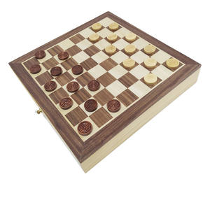 Set di scacchi in legno all'ingrosso gioco da tavolo in legno con 2 cassetti portaoggetti incorporati gioco di scacchi giocattoli educativi per bambini - Product Image 5