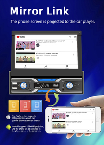 วิทยุติดรถยนต์ BQCC 7 นิ้ว ระบบ <span class=keywords><strong>Android</strong></span> 13 หน้าจอสัมผัสแบบพับเก็บได้ รองรับ Carplay ระบบนำทาง GPS Wifi FM USB AUX-in เครื่องเล่นมีเดียสเตอริโอในรถยนต์ รุ่น 9703-J - Product Image 6