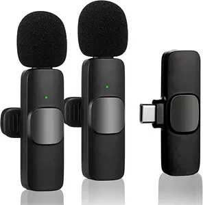 2 in1 Bluetooths risvolto microfono k9 Wireless Lavalier 2.4g 2 in1 Vlog Kit piccolo doppio microfono Lavalier Wireless