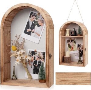 <span class=keywords><strong>Cornice</strong></span> Shadow Box con Ripiani Rimovibili, Grande Espositore Profondo per Bouquet da Matrimonio, Medaglie, Foto, Ricordi - Product Image 1