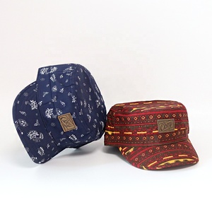 Casquettes Pillbox Rétro à Dessus Plat Rayées avec Patch en Cuir Personnalisé, Logo Gaufré, Motifs Folkloriques, Impression Numérique, Unisexe, Boucle Métallique - Product Image 3