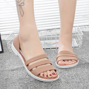 Nouvelle mode femmes sandales confortables été nouvelle couleur bonbon femmes chaussures mignonnes Peep Toe chaussures d'extérieur femme chaussures plates - Product Image 2