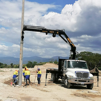 Grue hydraulique montée sur camion Bob-Lift à bas prix, grue de camion à flèche articulée/pliable de 5 tonnes et 6 tonnes, machine de levage pour camion à vendre