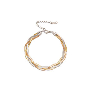 Nuovi ornamenti europei in acciaio al titanio rosso netto in <span class=keywords><strong>oro</strong></span> 18 carati e argento in <span class=keywords><strong>oro</strong></span> <span class=keywords><strong>rosa</strong></span> con tre collane a catena a forma di serpente da donna - Product Image 4