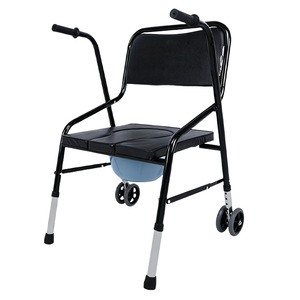 Andador con Inodoro para Personas Mayores, Plegable, Altura Ajustable, con Ruedas, para Uso en Interiores - Product Image 1