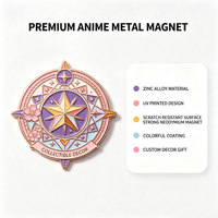 Imanes de Refrigerador con Diseños de Anime, Impresos con UV, de Aleación de Zinc, con Elegante Empaque de Regalo