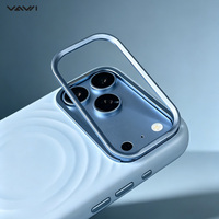 Coque de téléphone magnétique en silicone liquide VAWI S131 avec support d'objectif d'appareil photo pour iPhone 17 18 Pro Max, antichoc, Funda De Silicona