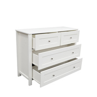 Commode classique blanche à 4 tiroirs pour chambre à coucher