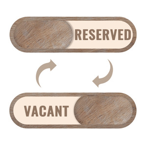 Sliding Status Sign Oval Wood Finish Reserved Vacant Label For Hotel Restaurant Spa Door Use - Product Image 1