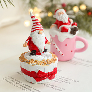 Christmas Table <strong>Decor</strong> Resin <strong>Gingerbread</strong> Man Figurines Coffee Cups Tiered Tray <strong>Decor</strong> - Product Image 3