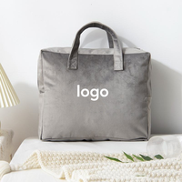 Sac de rangement de literie à glissière lourde avec poignée pour emballage de couverture d'oreiller de couette pour salon