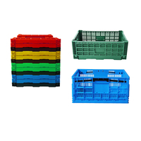 Grande caisse de rangement pliable en plastique perforé, robuste, réutilisable, empilable et emboîtable, pour légumes